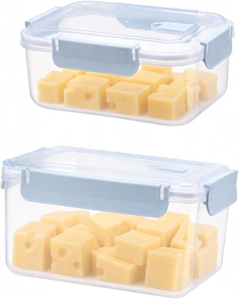 Koelkast set van 2 2,5 l en 5 l PP kaasbox met deksel