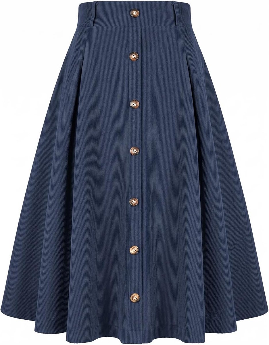 rok voor dames, hoge taille, herfst, winter, midi-rok, A-lijn, business, corduroy, korte rok, elegant, vintage, swing, vrijetijdsrok met zakken