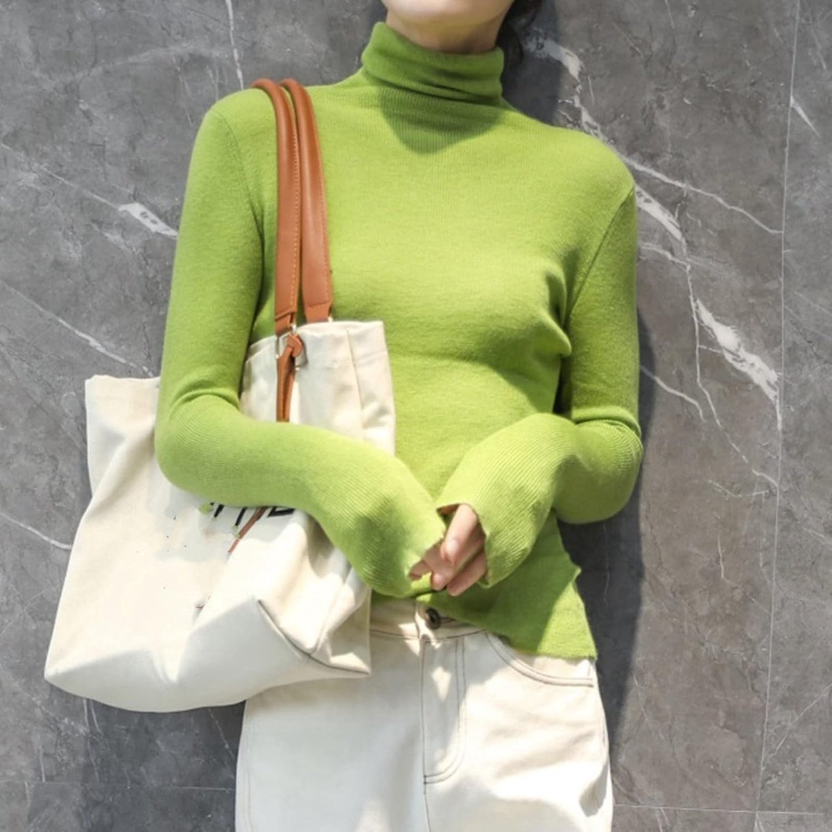 Coltrui Kasjmier Trui - Herfst Winter Dames Gebreide Trui, Mode Groene Coltrui Slim Fit, Stretch Zachte Lange Mouwen, Elegante Streetwear Kerstcadeau,S