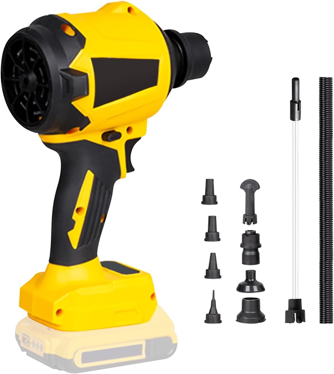 Stofblazer voor DeWalt, 1000W handheld traploos motortoerental perslucht stofblazer met LED-licht en 8 mondstukken, 40000 tpm voor garages, werkplaats, zagerij, kamer, thuisreiniging (geen