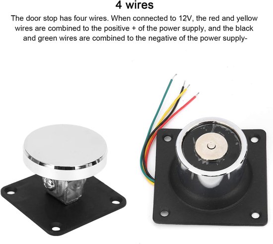 12V/24V Elektromagnetische Deurhouder voor Houten Deuren 132.3lb Sterke Sucti Deurstopper Elektrische Deurstopper Magnetische Houder voor Ulti Deurzuiging. — afbeelding 4