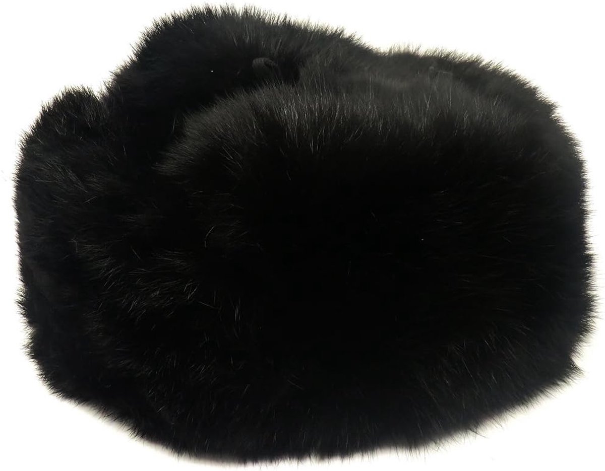 Hoed Ushanka originele Russia muts hazenbont kleur zwart