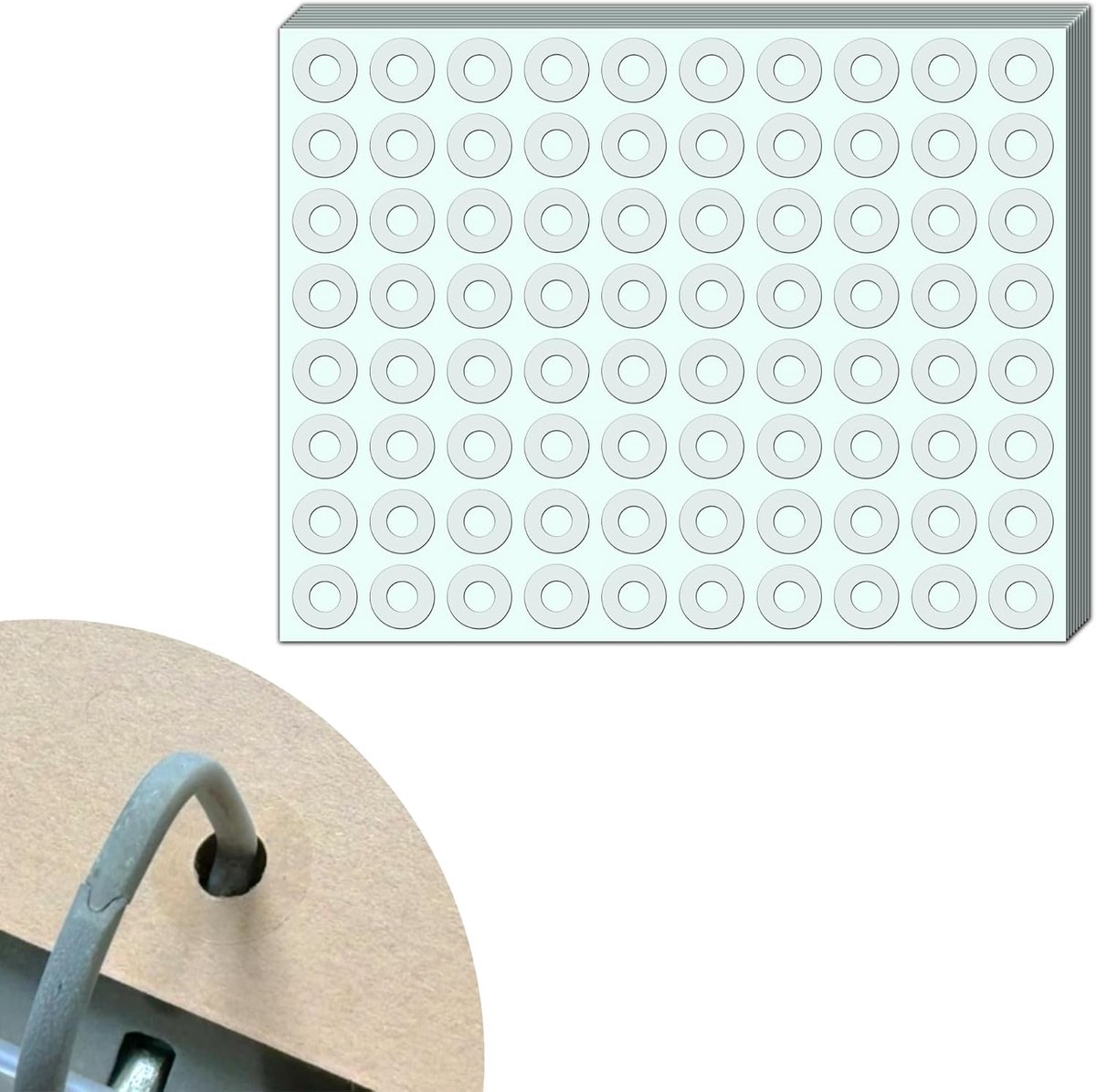 Versterkingsringen Zelfklevend Verstevigde Reinforcement Stickers Ring Labels, Scheurvast - Transparant