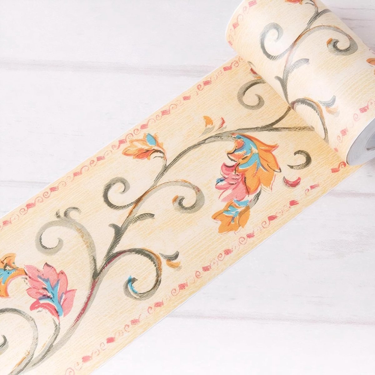 Behang Spiegel Borders voor Badkamer Peel en Stick Klaslokaal Bulletin Board Borders Boho Papier voor Klaslokaal Trim Sets Gele Lijnen 10.6 X 1000 cm