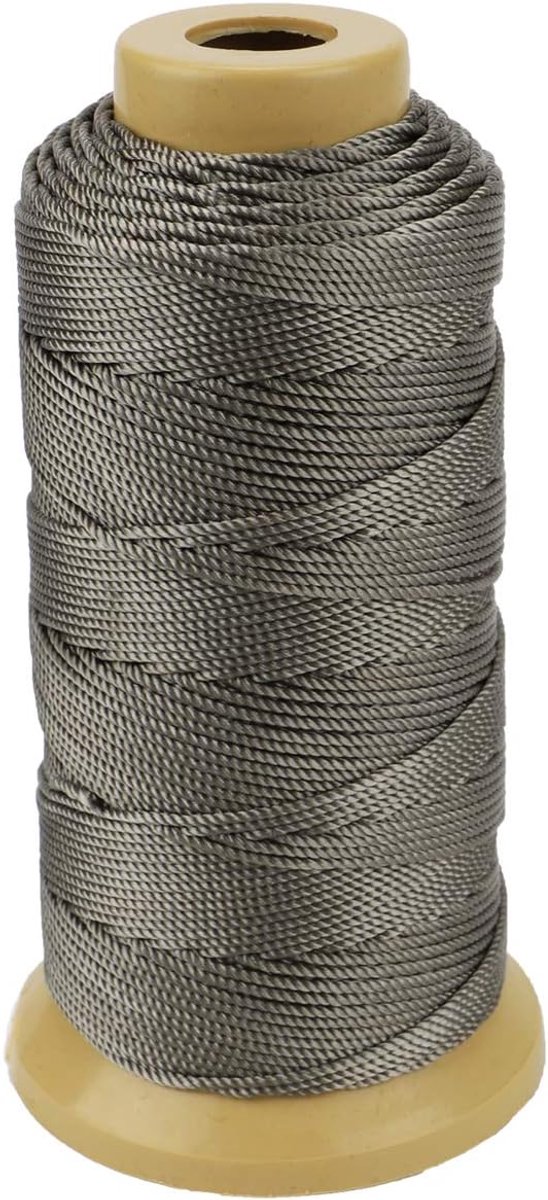 Nylon Touwkoord voor Tuinieren Markering van Doe-het-zelfprojecten Crafting Metselwerk (1,5 mm-328 voet, Grijs)