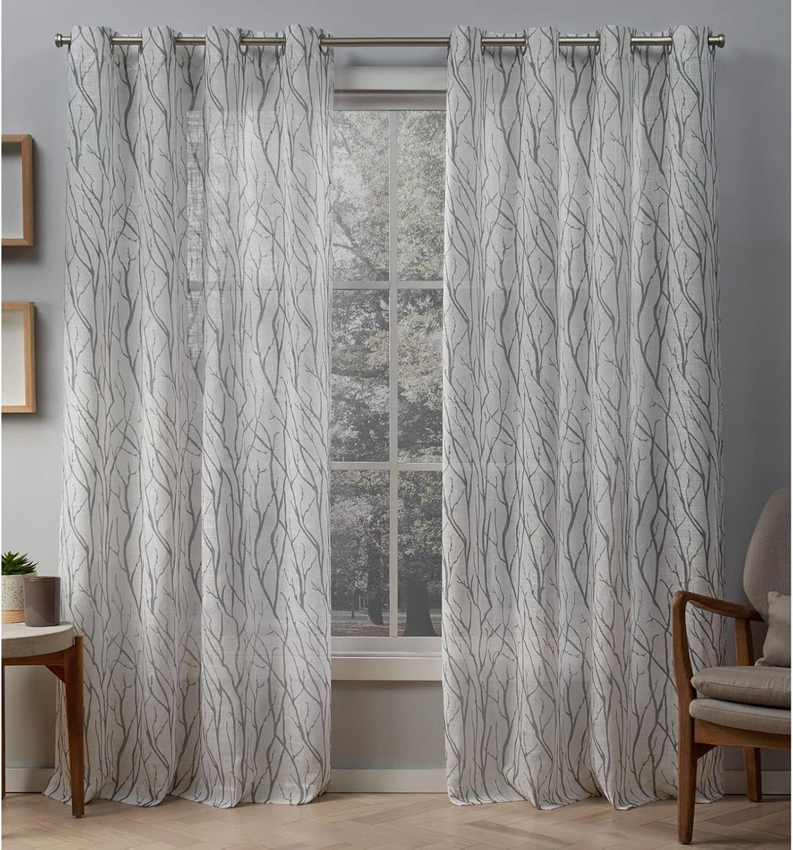 Home Curtains EH8071-01 2-84G Oakdale gordijnen, gestructureerd linnenmotief, met ogen, venstergordijn, paar