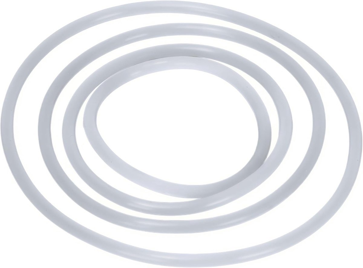 4 stuks witte rubber O-ringen (75 mm, 95 mm, 115 mm, 145 mm)