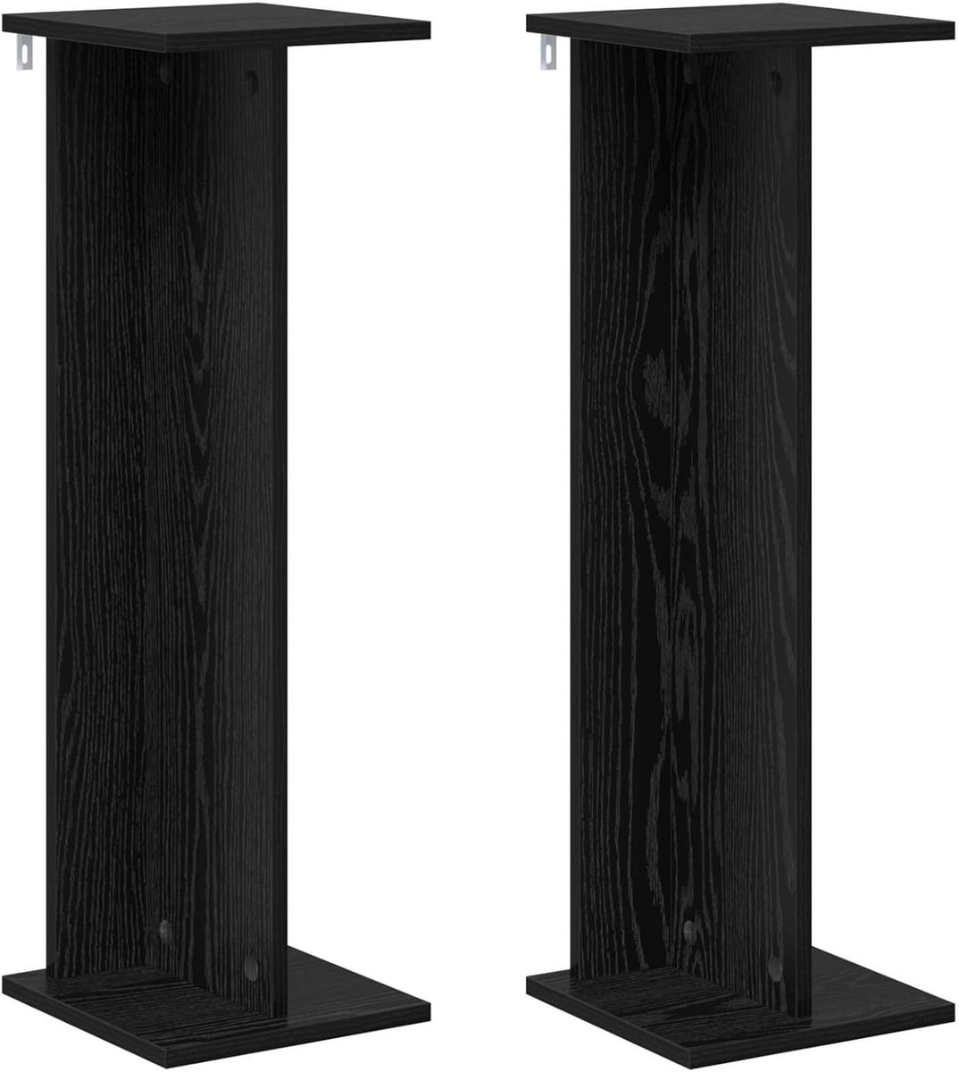 2 stuks zwart eiken 25 x 25,5 x 80,5 cm