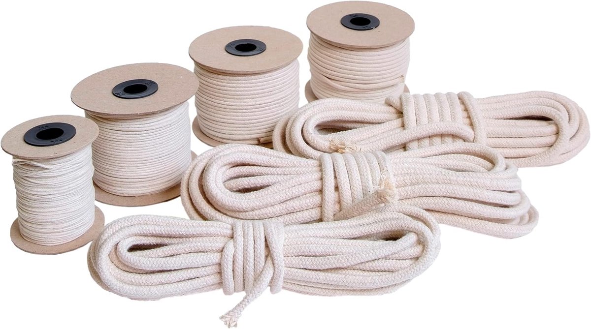 1,4-10 mm, Gevlochten Katoenen Lont, Ronde Lont Voor Het Maken Van Kaarsen, Rookvrij, Doe-Het-Zelf Kaarsen, Olielamp
