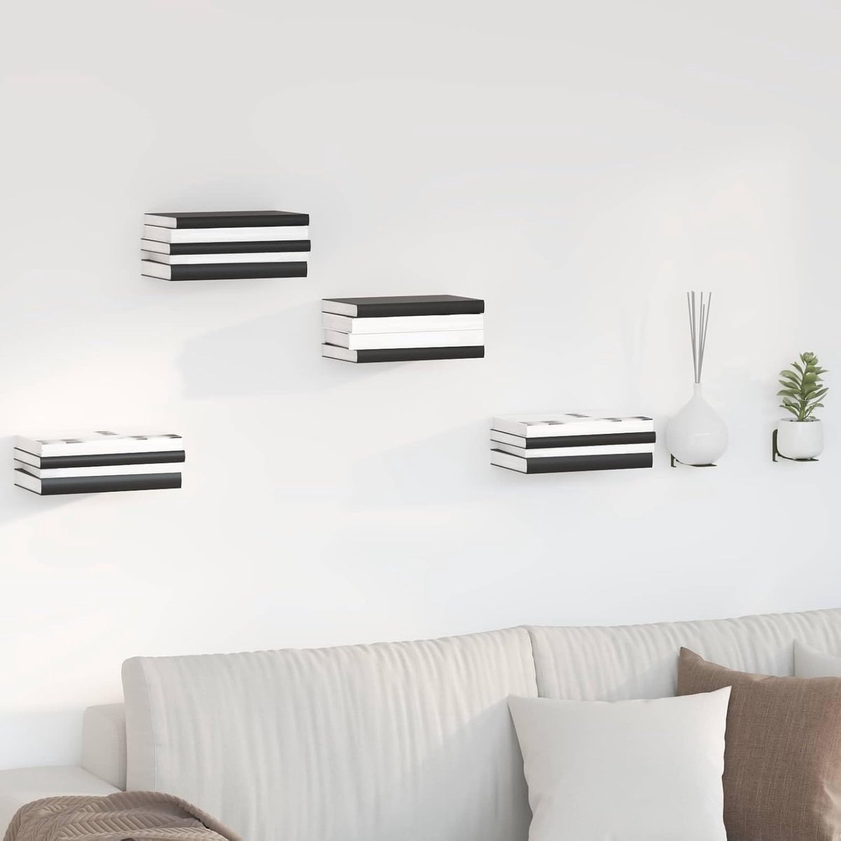Zwevend rek, wandmontage, 8 stuks