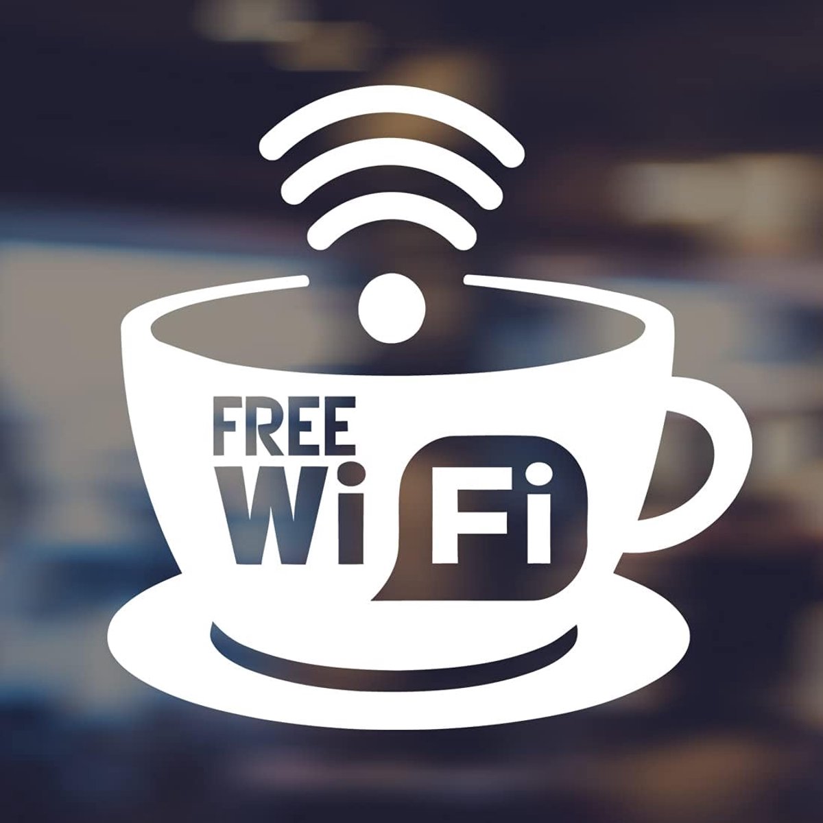 WiFi beker venster teken stickers winkel sticker vinyl borden keuken muur cafe restaurant afhaalmaaltijden koffie glas sticker transfers zelfklevende ramen plaques stickers witte welkom bar
