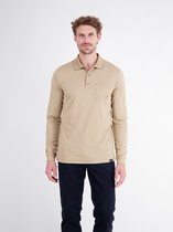LERROS Casual poloshirt met lange mouwen van gemengde stof en borstzak , Maat: XL , Kleur: GRAVEL BEIGE , 52% katoen, 48% polyester