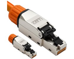 B.e.s.t 2 x RJ45-stekker CAT 7, gereedschapsloze netwerkstekker voor ethernet, installatiekabel en netwerkkabel, Gigabit compatibel, STP afgeschermd, 10 Gbit/s, vergulde contacten