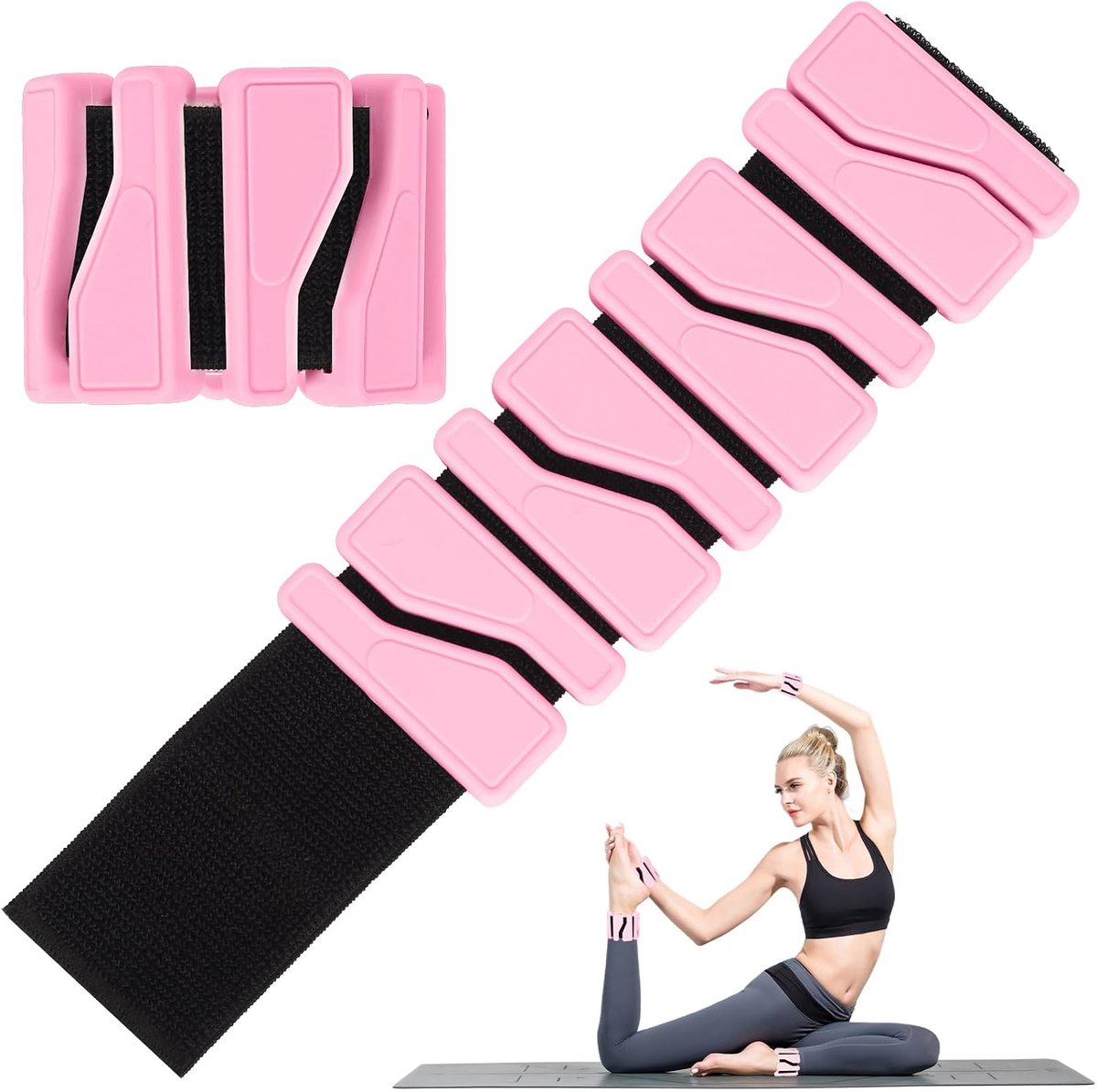 Set van 2 (elk 0,46 kg, totaal 0,92 kg), verstelbare polsgewichten, gewichtsfitnessarmband, enkelgewichten voor dans, pilates, cardio, aerobic, wandelen