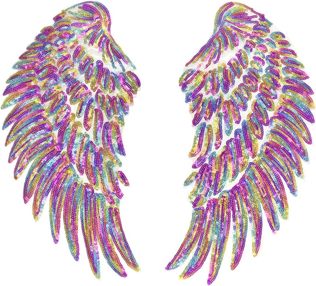 1 paar engelenvleugels, paillettenpatches, glittervleugels om op te naaien, op kleding, applicatie, rugzak, reparatie, knutselen, decoratie