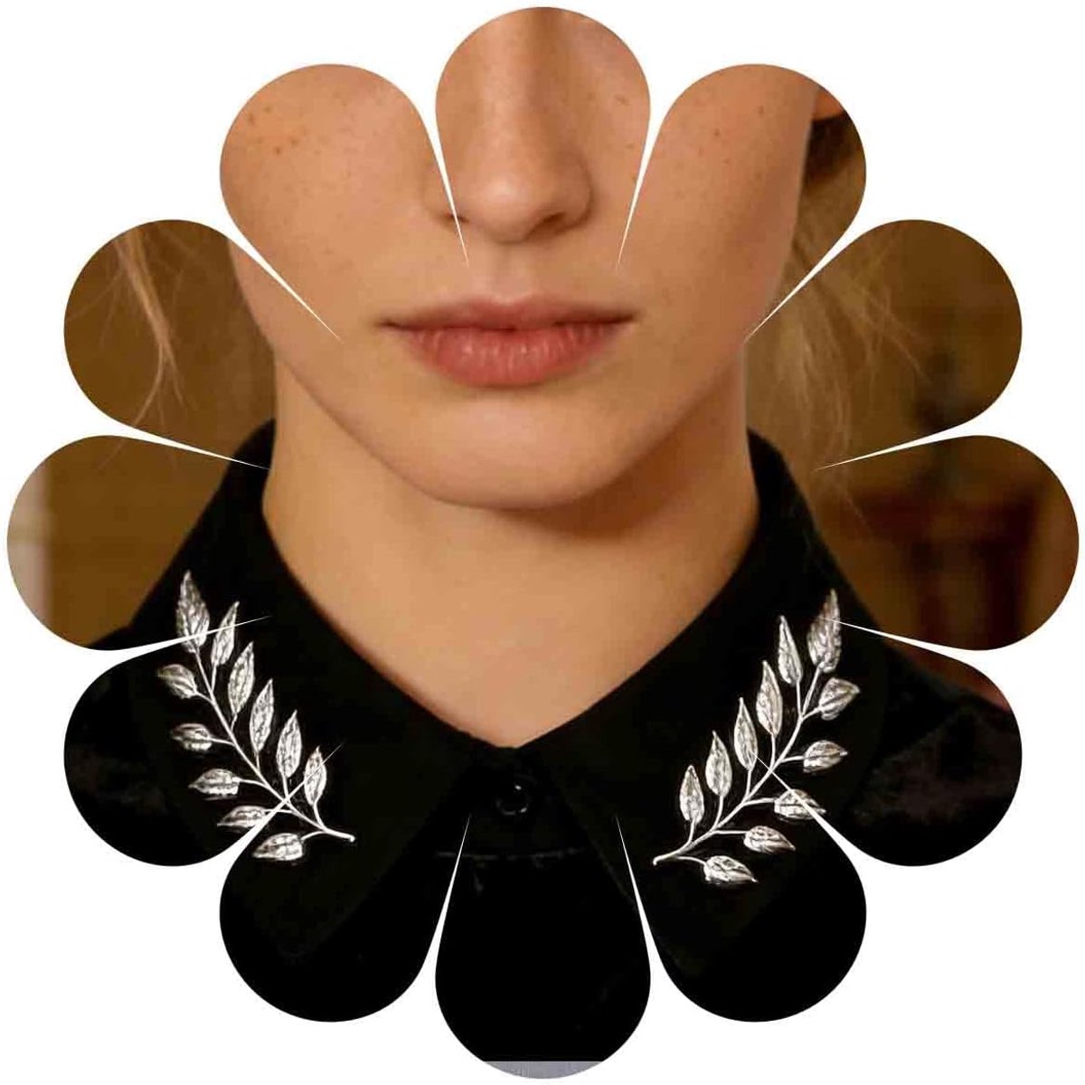 blad kraagspelden voor vrouwen - vintage laurierblad reversbroche set voor hemdkraag, modesieraden voor jurk en blouse
