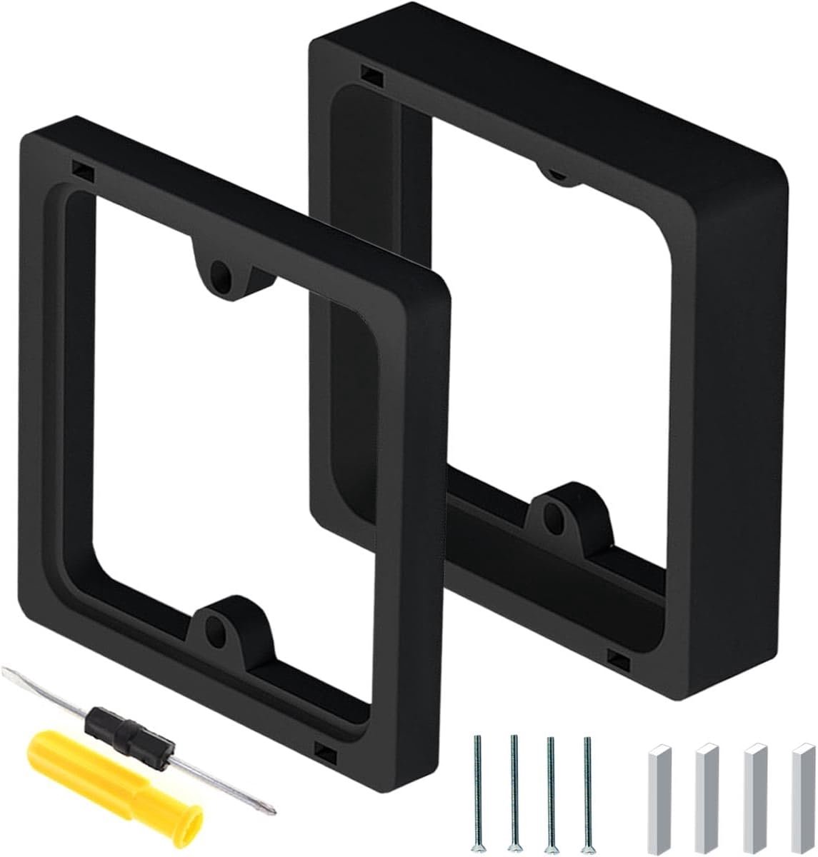 4 stuks afstandhouder voor enkel stopcontact 10 + 20 mm zwart uitbreidbare achterbehuizing vierkant afstandsframe stapelbaar achterkastplaat voor schakelaars