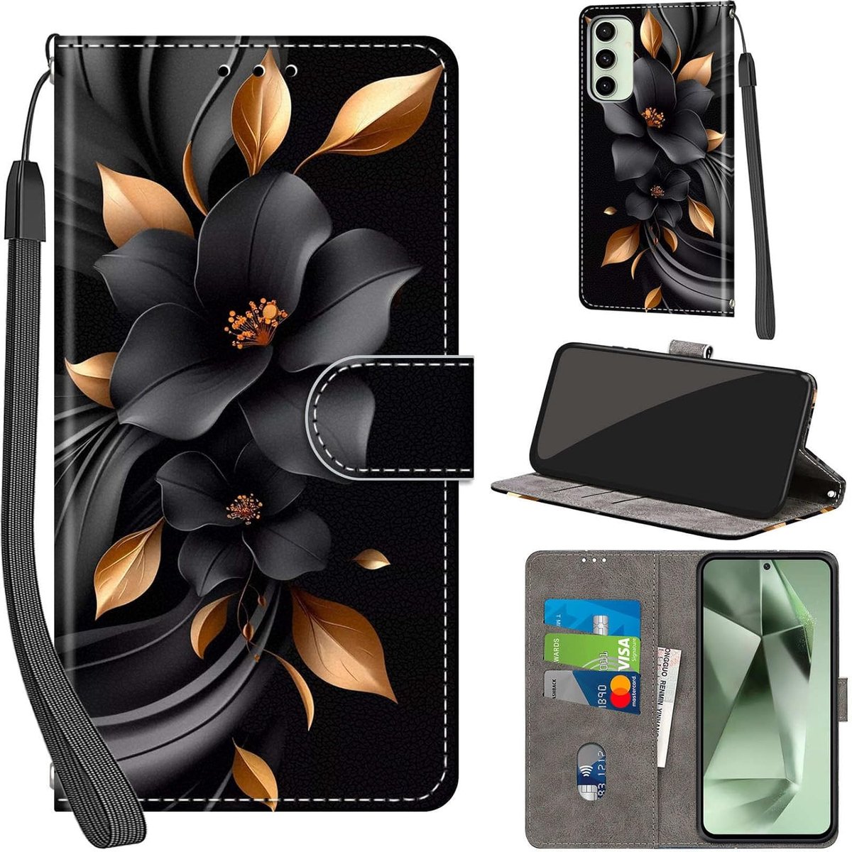 Portemonnee Telefoonhoes voor Samsung Galaxy S24 FE Bloemen