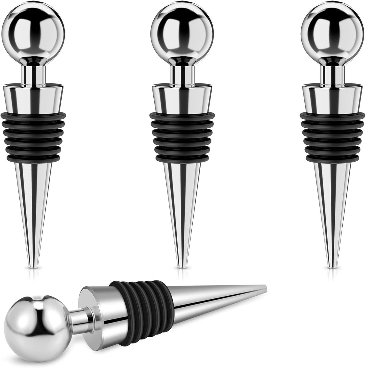4 stuks, luchtdichte flessendop, herbruikbare wijnflessluiting, waterdicht, voor wijn, champagne, bier en dranken, frisse opslag (stijl 1)