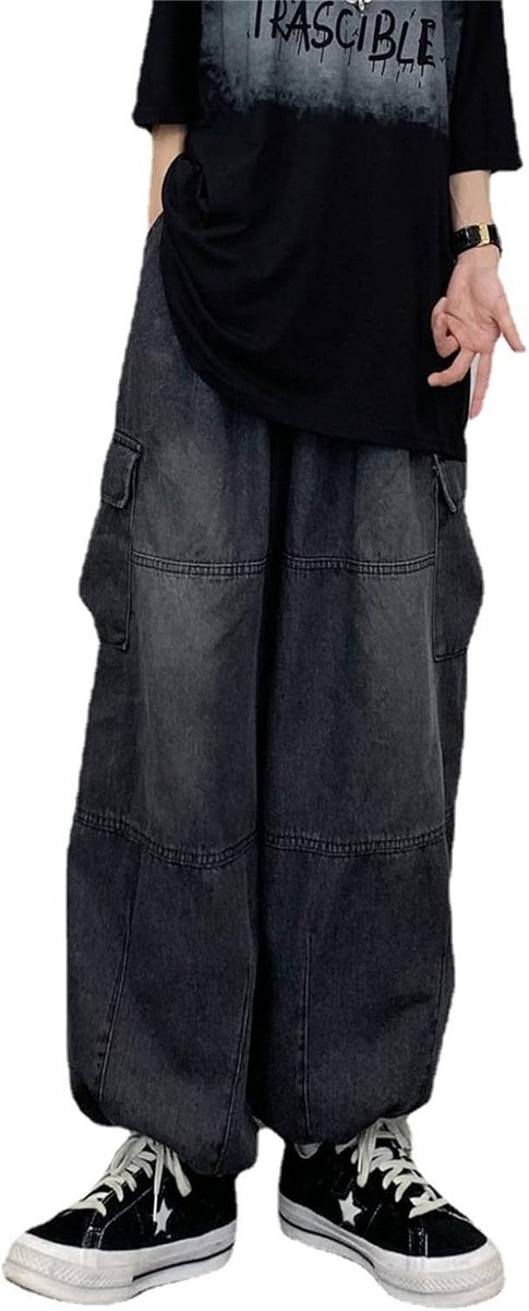 Jeans dames denim cargo brede joggingbroek heren Y2K parachutebroek met zakken