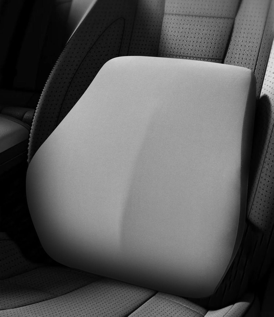 Lendenkussen Auto met Massagestructuur – Memory Foam Rugsteun – Grijs