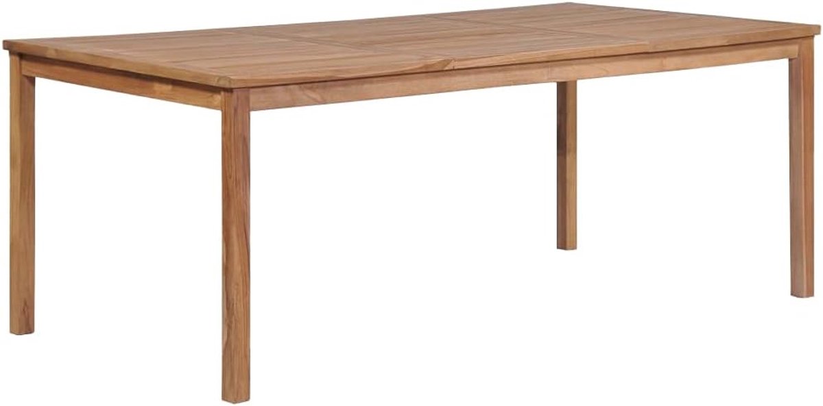 Eettafel voor binnen en buiten, voor tuin, terras, binnenplaats, eetkamer, balkon, massief teakhout, 200 x 100 x 77 cm
