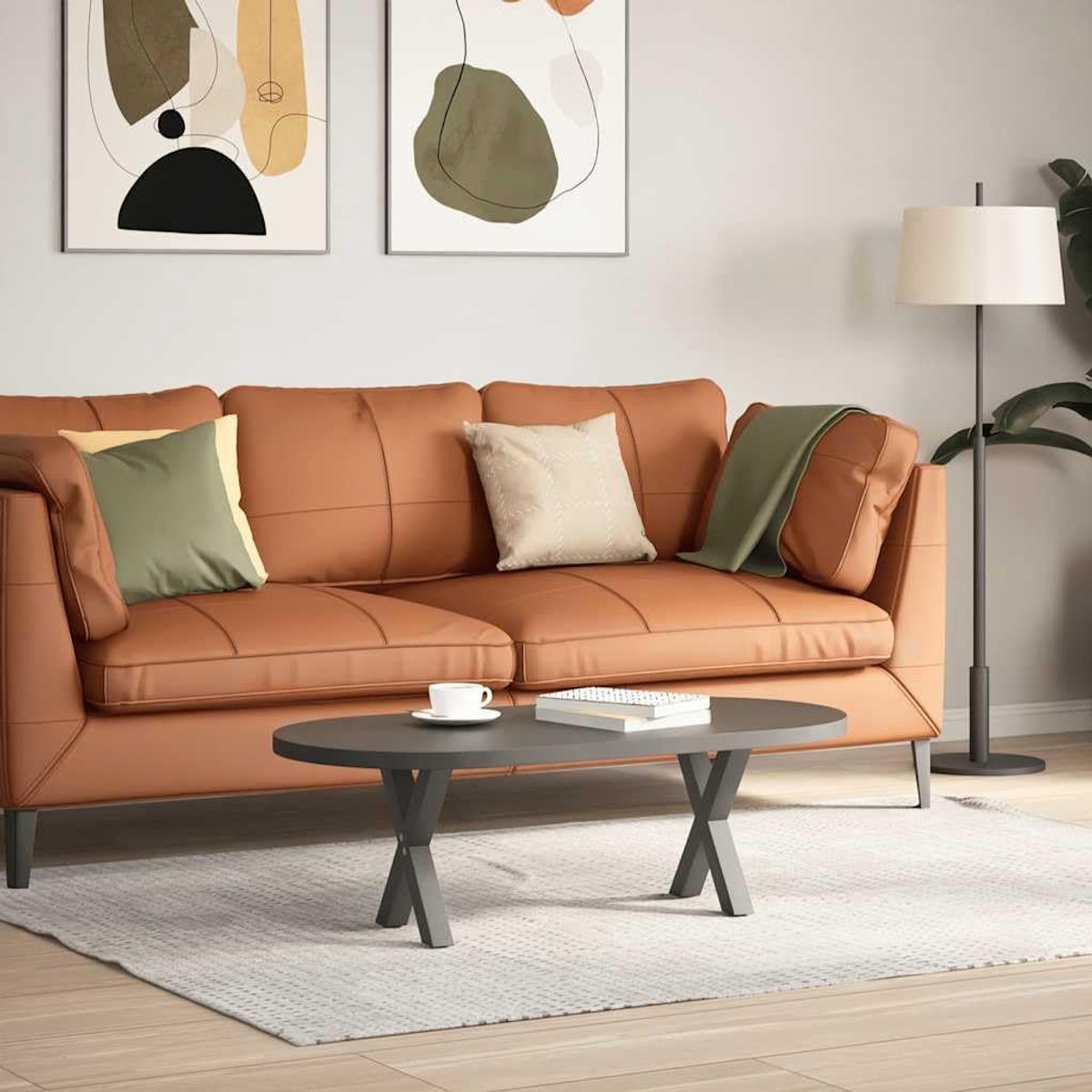 Poten X-vorm 2 STK antraciet 37x30-31 cm staal