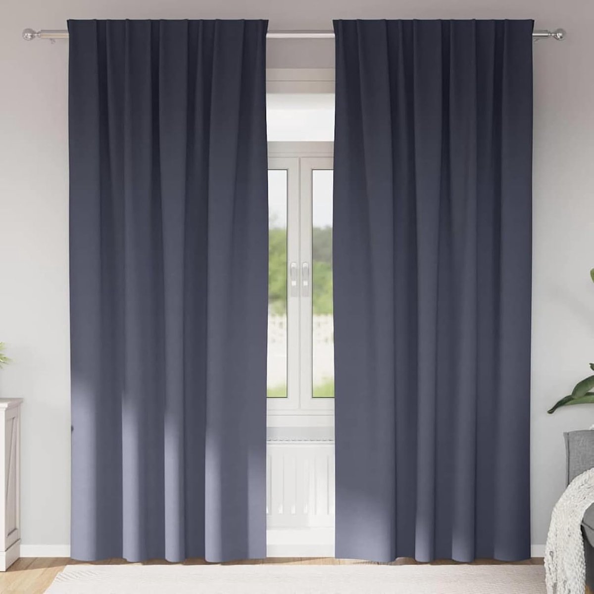 Verduisteringsgordijnen, 2 stuks, antraciet, 245 x 140 cm, polyester, inkijkbescherming, zonwering voor ramen, deuren, slaapkamer, woonkamer