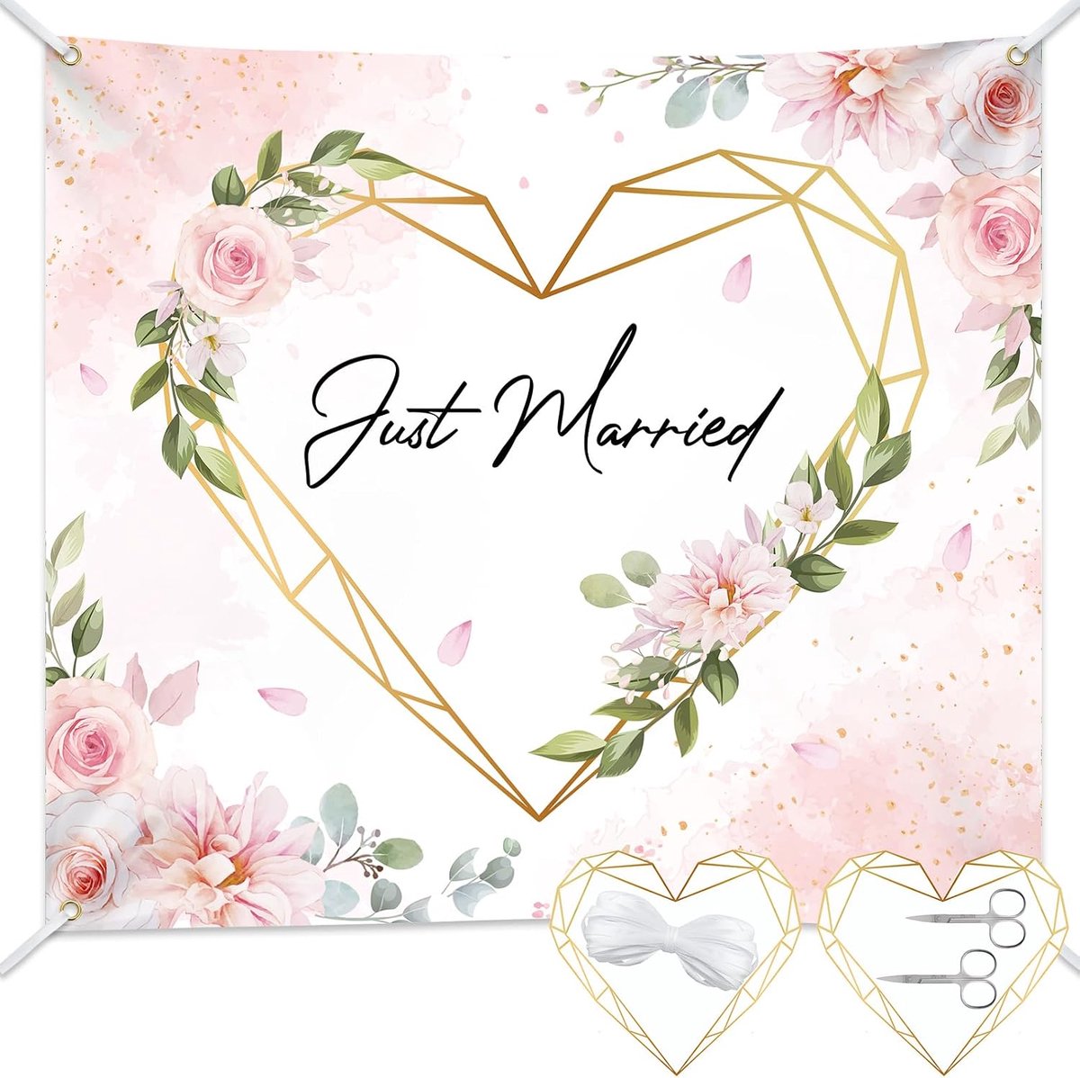 200 x 180 cm Wedding Heart voor uitgesneden, bruiloftsdecoratielaken, bruiloftspel voor de bruid en de kamerkamer, hart voor snijden huwelijksgeschenken, bedlaken voor registers, kantoordecoratie met