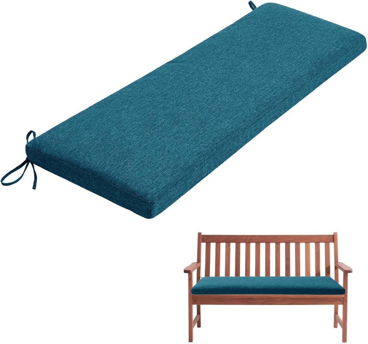 Generisch Bankauflage, Abnehmbarem Sitzkissen Banks, rutschfeste Gartenbank Auflage, Waschbar Sitzauflage Banks für Innen Outdoor Fensterbank Couch ban k Eckbank Auflagen,Dark Blue,150x55x5cm