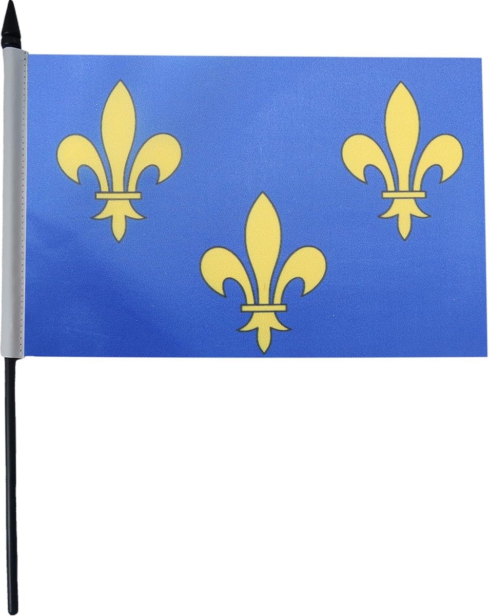 FLAG Tafelvlag Lelie blauw en goud meervoudig 21x14 cm Plastic Voet