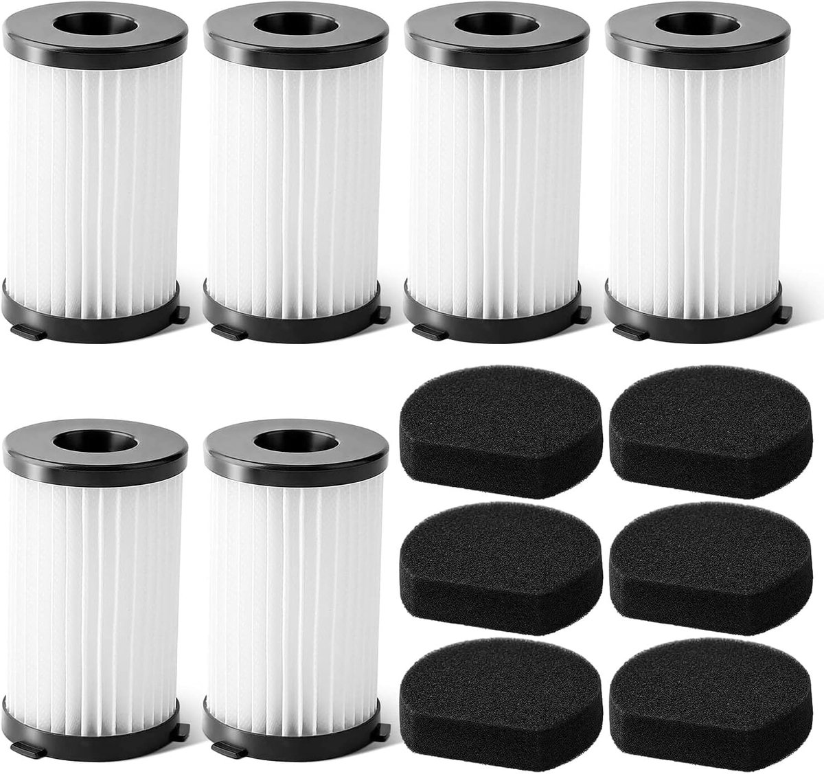 12 stuks vervangingsfilters voor stofzuiger Ariete Handyforce 2761 2759 D600, 6 filters met 6 silm-filters