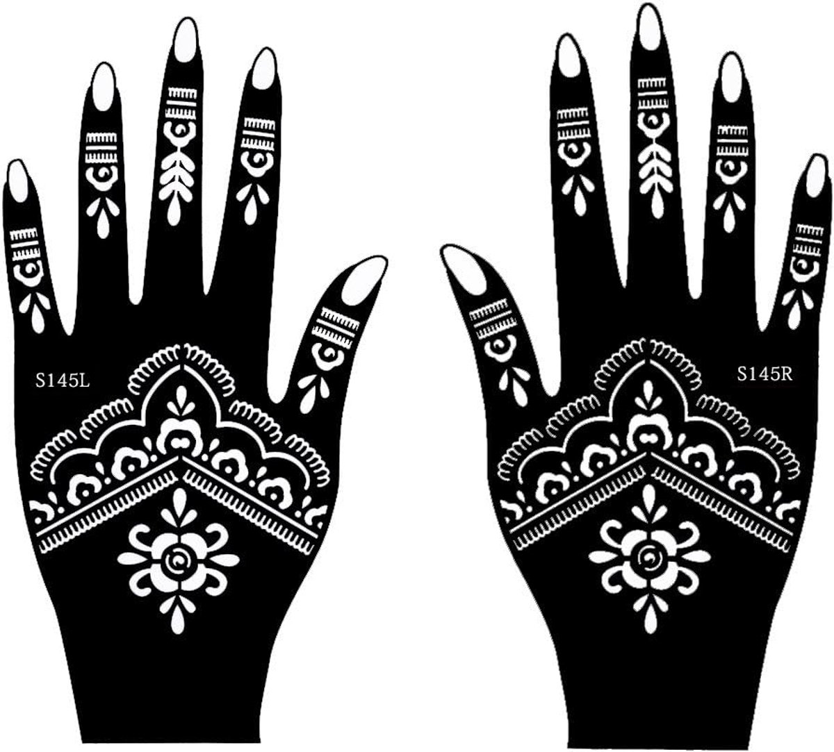Tattoo sjabloon 2 vellen set S145 voor handen