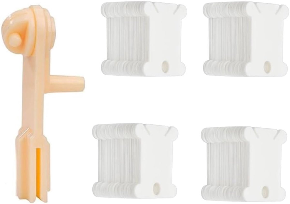 Spoelen van kunststofgaren, 120 stuks, kruissteekspoelen van kunststof, met wikkelaar voor borduurwerk, naaien, handwerk, doe-het-zelf accessoires