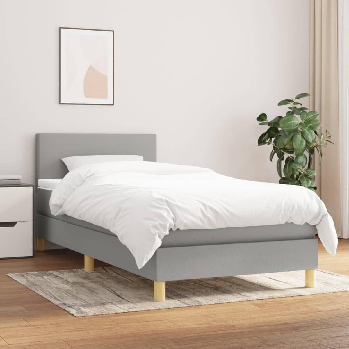 hoofdbord pocketvering model 90x200 grijs