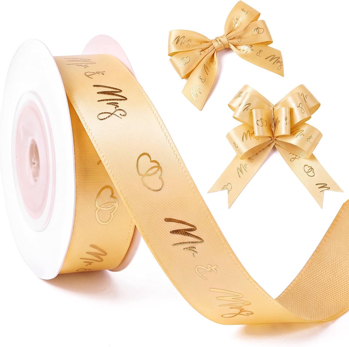 10 m x 20 mm Mr en Mrs decoratief cadeaulint lint voor bruiloft