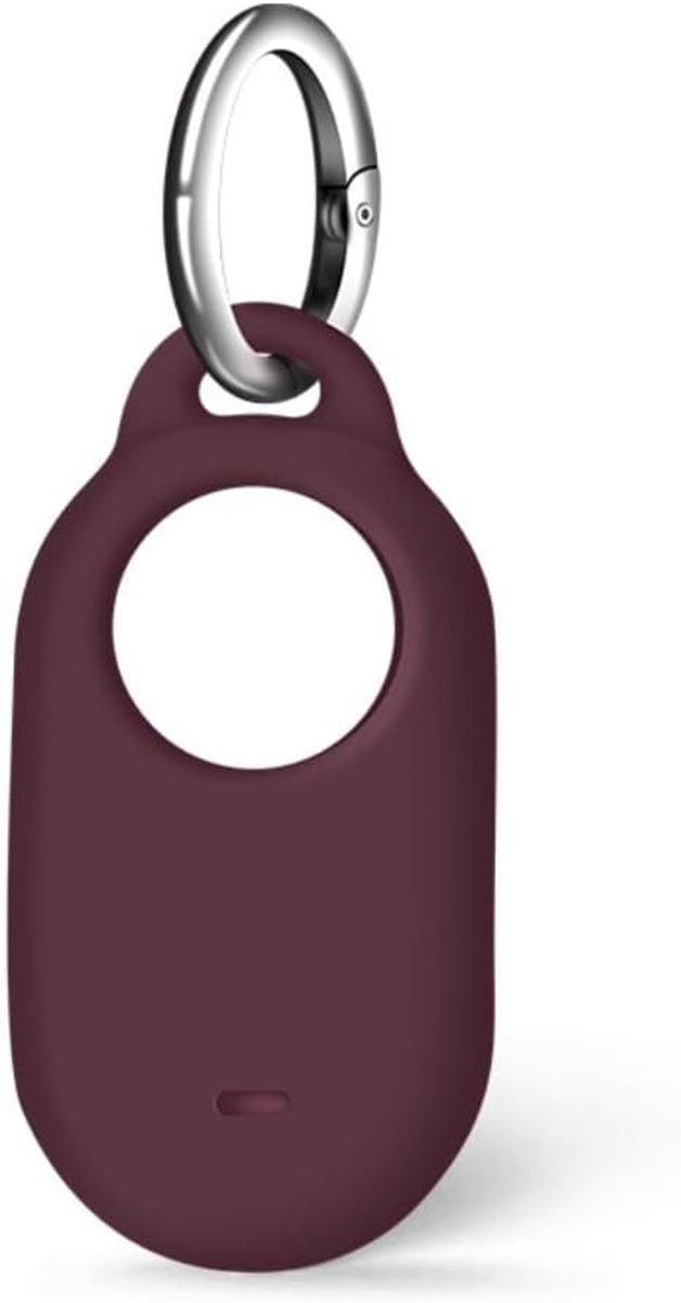 Hoesje voor Samsung SmartTag2, siliconen hoes met sleutelhanger voor Samsung Galaxy Smart Tag2 (bruin)