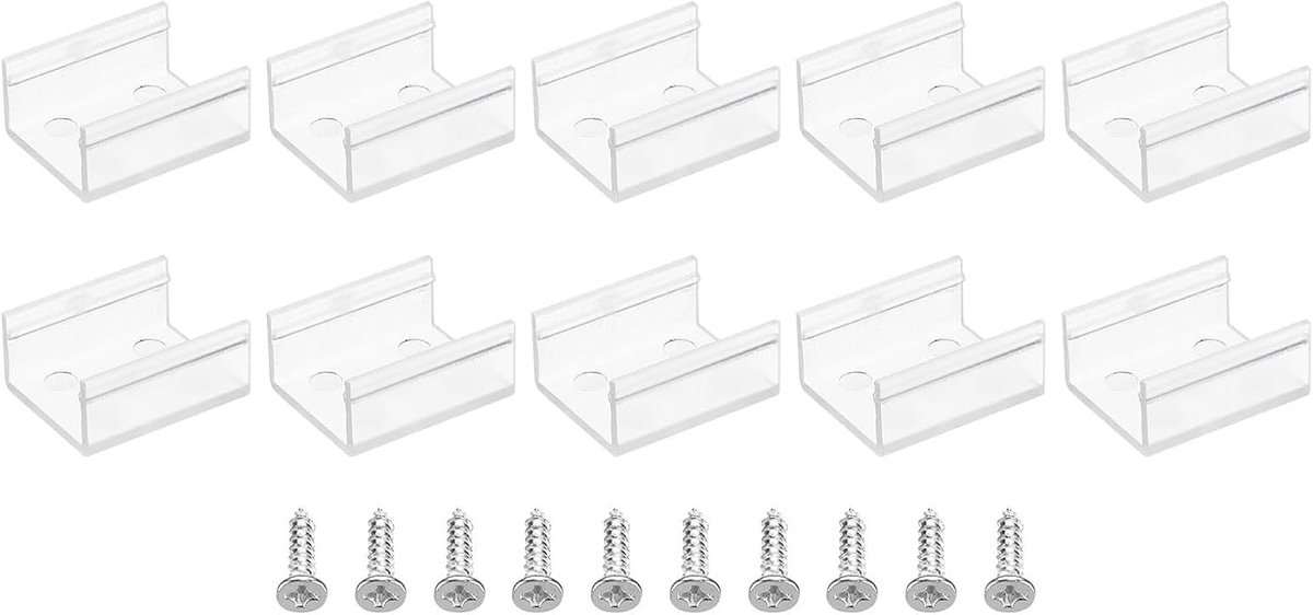 LED-strip lichtclips 40 stuks - plastic - waterdicht - met schroeven - voor 19-20,4 mm neon RGB-lichtkabellint