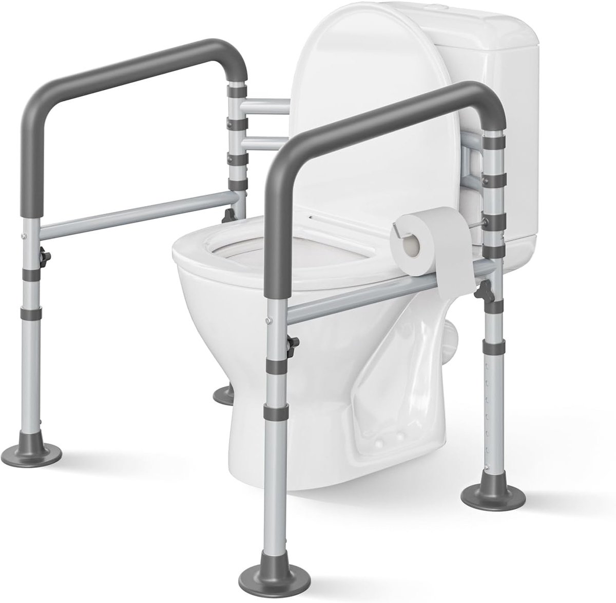 Toilet Safety Rail, in hoogte verstelbaar toiletframe, in breedte verstelbare toiletgrepen, opvouwbare toiletrail - biedt ondersteuning voor senioren, zwangere vrouwen en gehandicapten