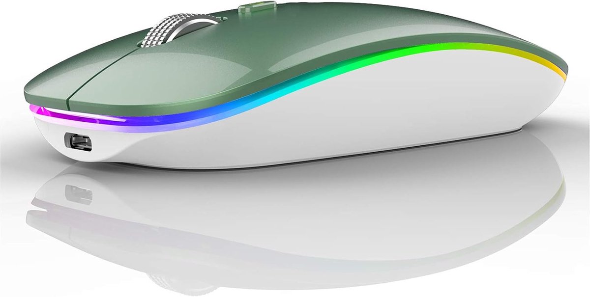 Bluetooth draadloze muis, stille oplaadbare muis,Groen