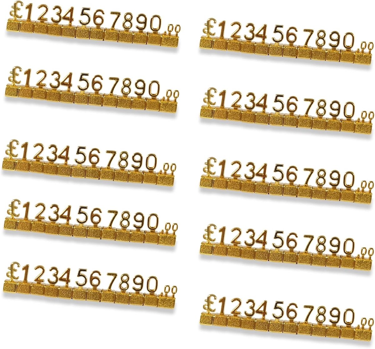 50Pcs Digitale Prijskaartjes 3D Metalen Rekken Verstelbare Prijs Kubus Kit voor Winkel Display en Sieraden Horloge Kantoor Decoratie met Labels in Goud