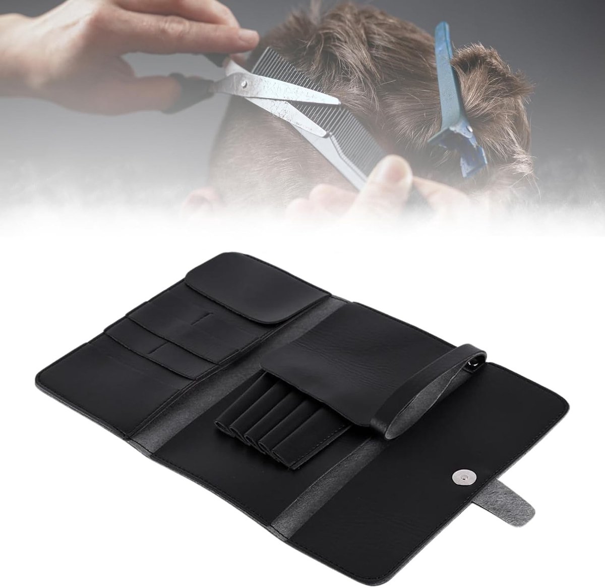 Multifunctionele Kappers Tas voor Scharen, Kam en Styling Tools - PU Leer Organizer voor Professioneel en Persoonlijk Gebruik