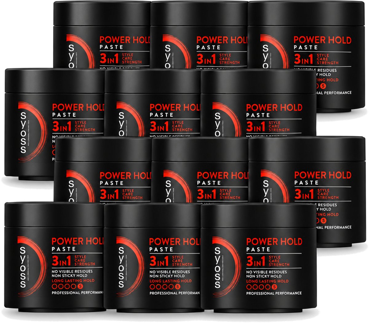 12 x SYOSS - Power hold 150 ml - Haarpaste - Sterke Fixatie - 150ml - Voordeelverpakking - 12 stuks