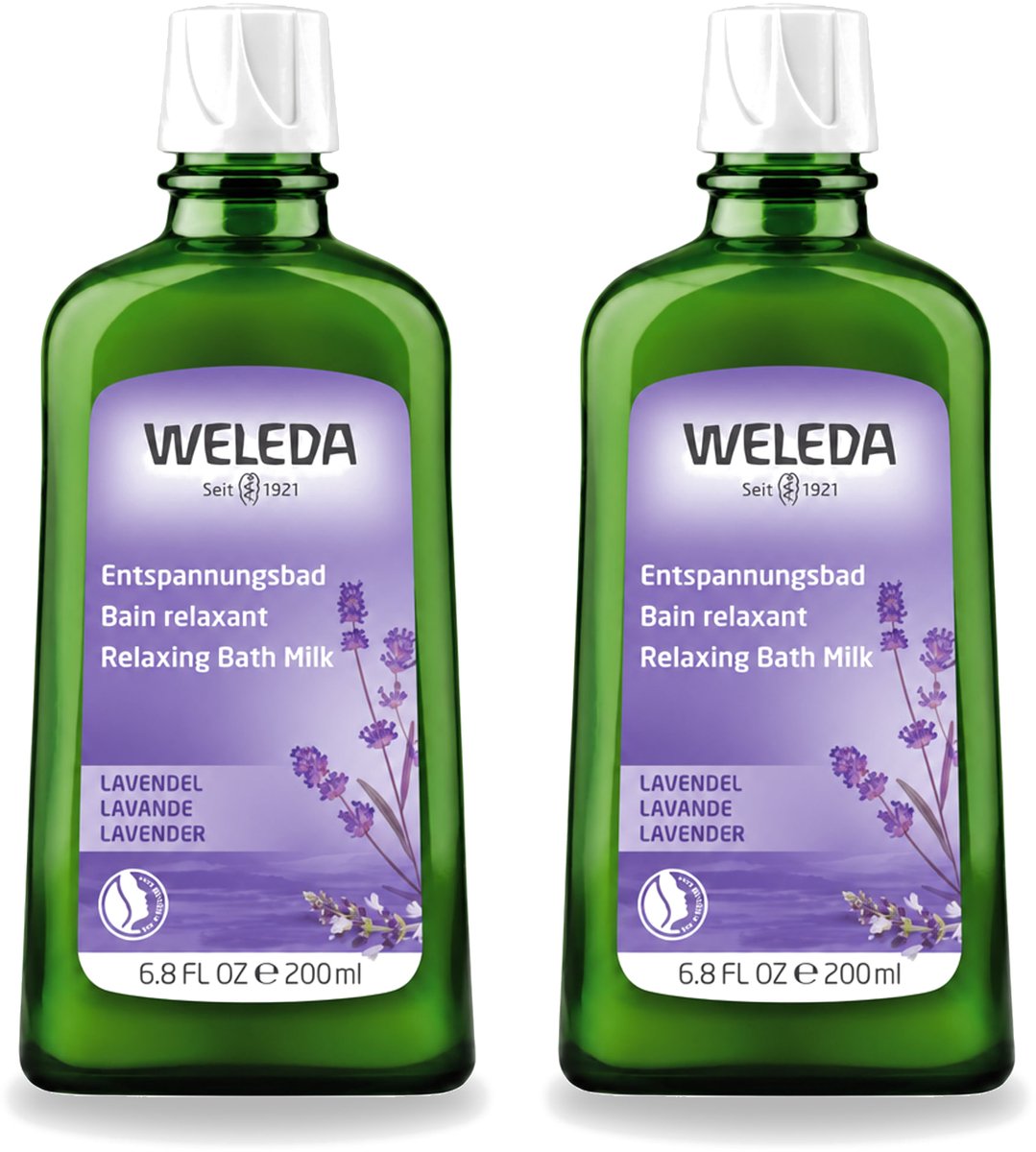 2 x WELEDA - Ontspanningsbadmelk - Lavendel - 200 ml - Voordeelverpakking - 2 stuks