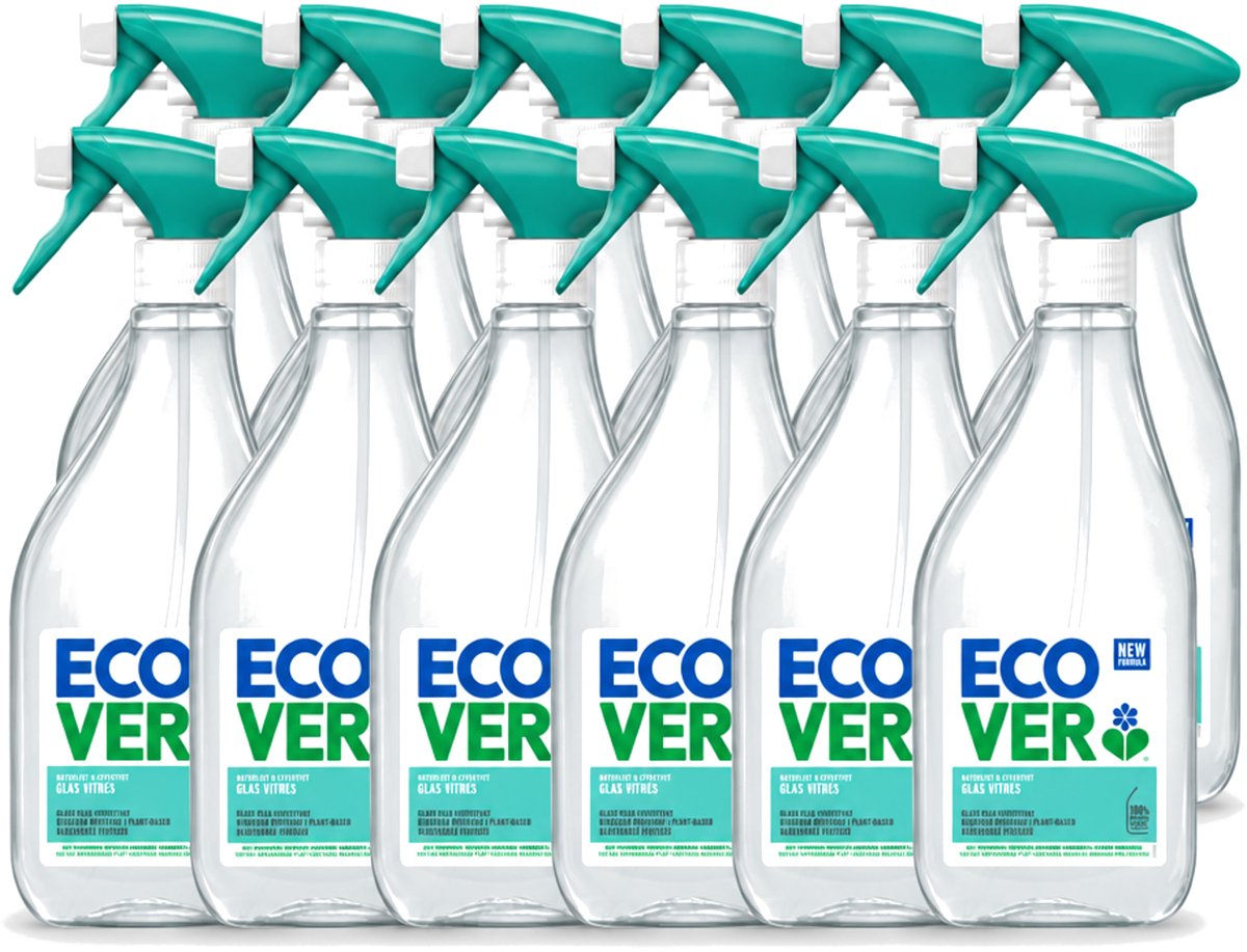 12 x Ecover - Glasreiniger Spray - 500 ml - Voordeelverpakking - 12 stuks