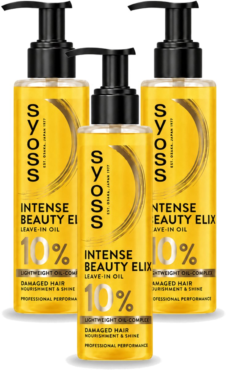 3 x Syoss - Beauty Elixir - Haarolie - Voedt & Glanst - 100 ml - Voordeelverpakking - 3 stuks