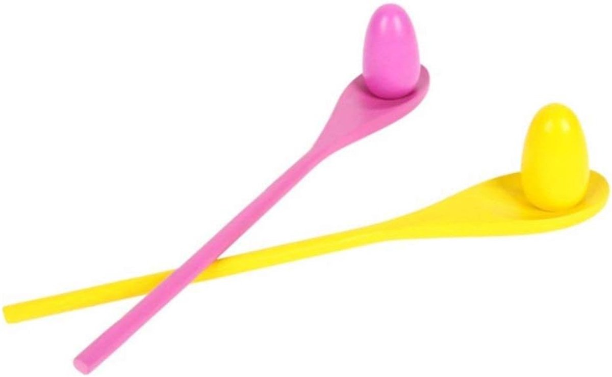 Ei- en lepel-relaisspel, eier- en houten lepel, race voor volwassenen en kinderen, ideaal voor feesten, verjaardagen, buitensporten
