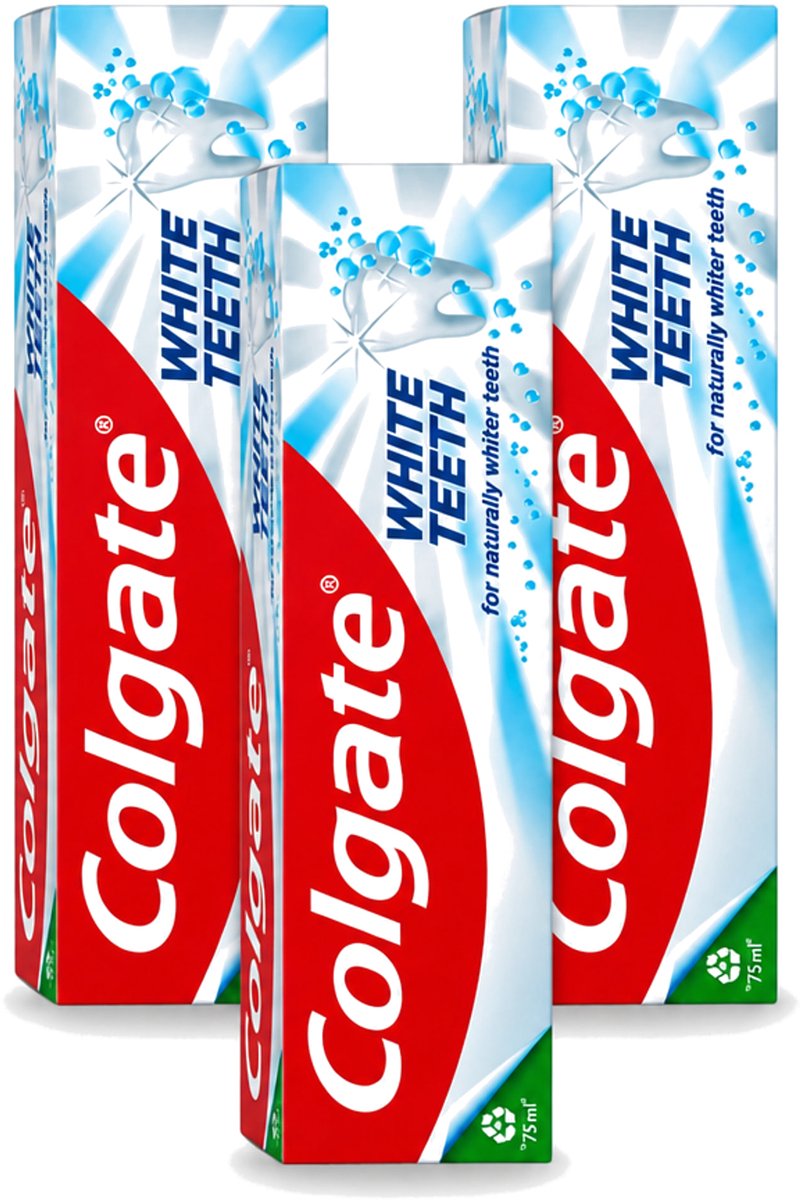 3 x Colgate – Tandpasta – White Teeth – 75 ml - Voordeelverpakking - 3 stuks