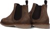Bottines Chelsea Giorgio en daim marron avec panneaux latéraux élastiques et semelle en caoutchouc.