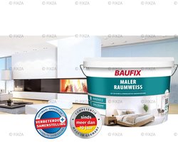 BAUFIX Witte Muurverf Binnen Mat 10L – Hoge Dekkracht – Voor Beton, Stucwerk en Plafond